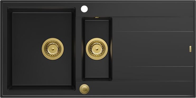 Zlewozmywak GraniteQ EVAN 156 z syfonem Push To Open 1,5-komorowy z/o (1000x500x210; kom. 420x480) p...