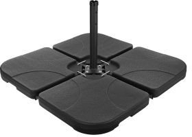 Bauerkraft Podstawa pod parasol ogrodowy stojak obciążnik baza kwadratowa czarna 4 elementy 50x50x7,...