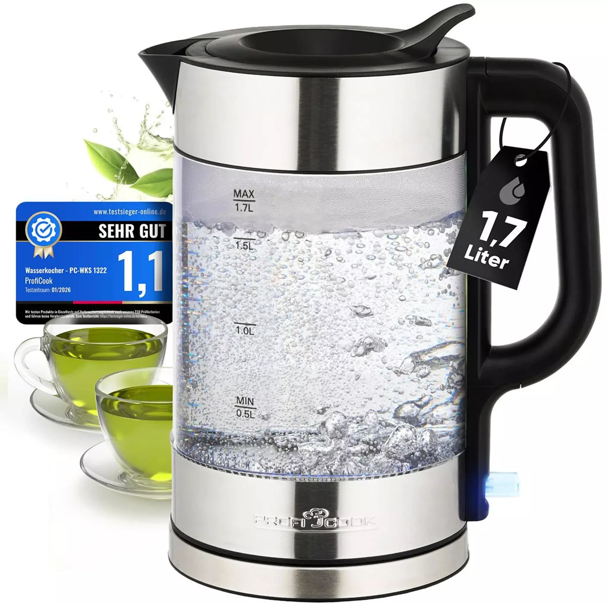Czajnik ProfiCook Proficook PC-WKS 1322 G inox LED 1,7L