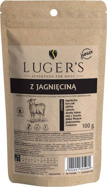 Lugers Sucha karma dla psa junior z jagnięciną 100 g