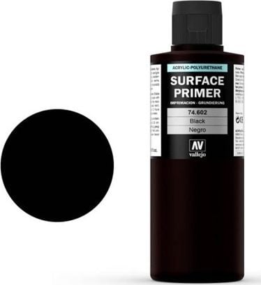 Vallejo Black 200 ml. Podkład Akrylowy Surface Primer uniwersalny