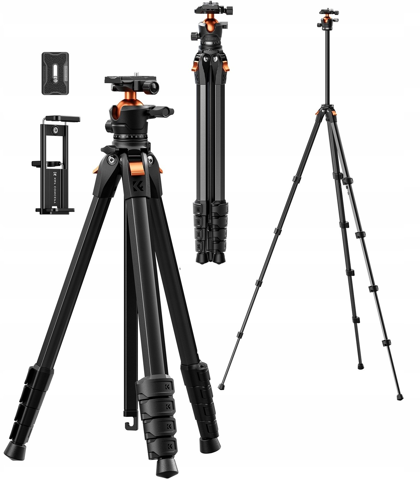 Statyw Kf Statyw Foto Video 187cm 10kg Arca-swiss Głowica 3d K&f Do Telefonu Tabletu Aparatu / Kf09.171