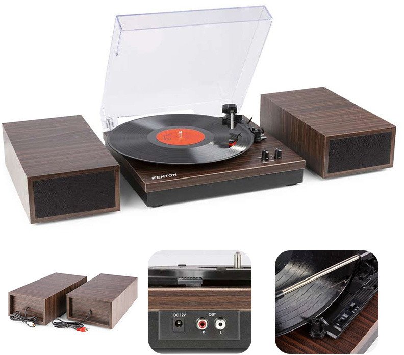 Gramofon Fenton Gramofon RP165D głośniki BT brązowy one size