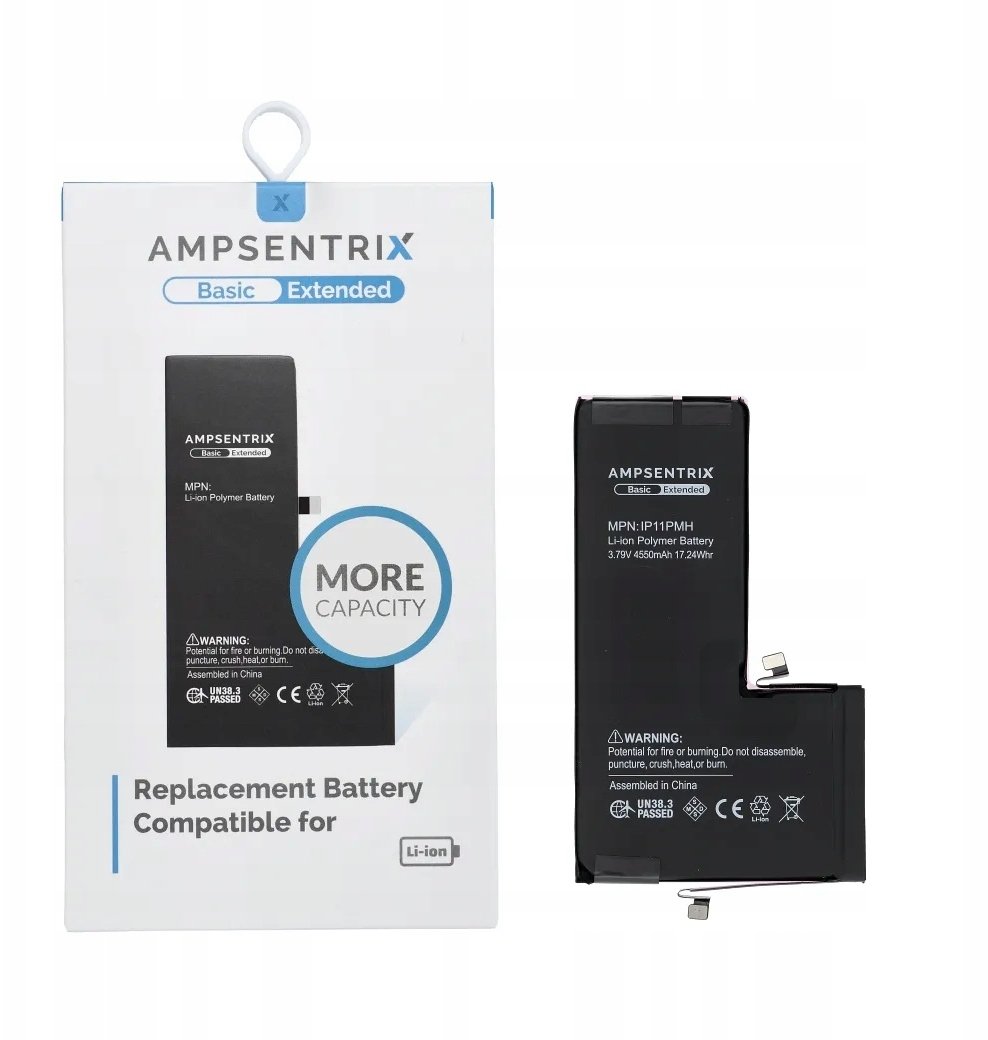 AmpSentrix Basic bateria do iPhone 11 Pro Max (zwiększona pojemność)