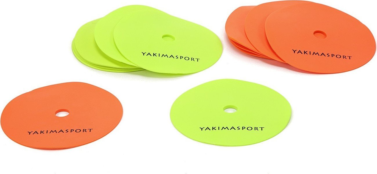 YakimaSport Znaczniki pola płaskie (maty znakujące) - zestaw 12 szt. żółto-pomarańczowe