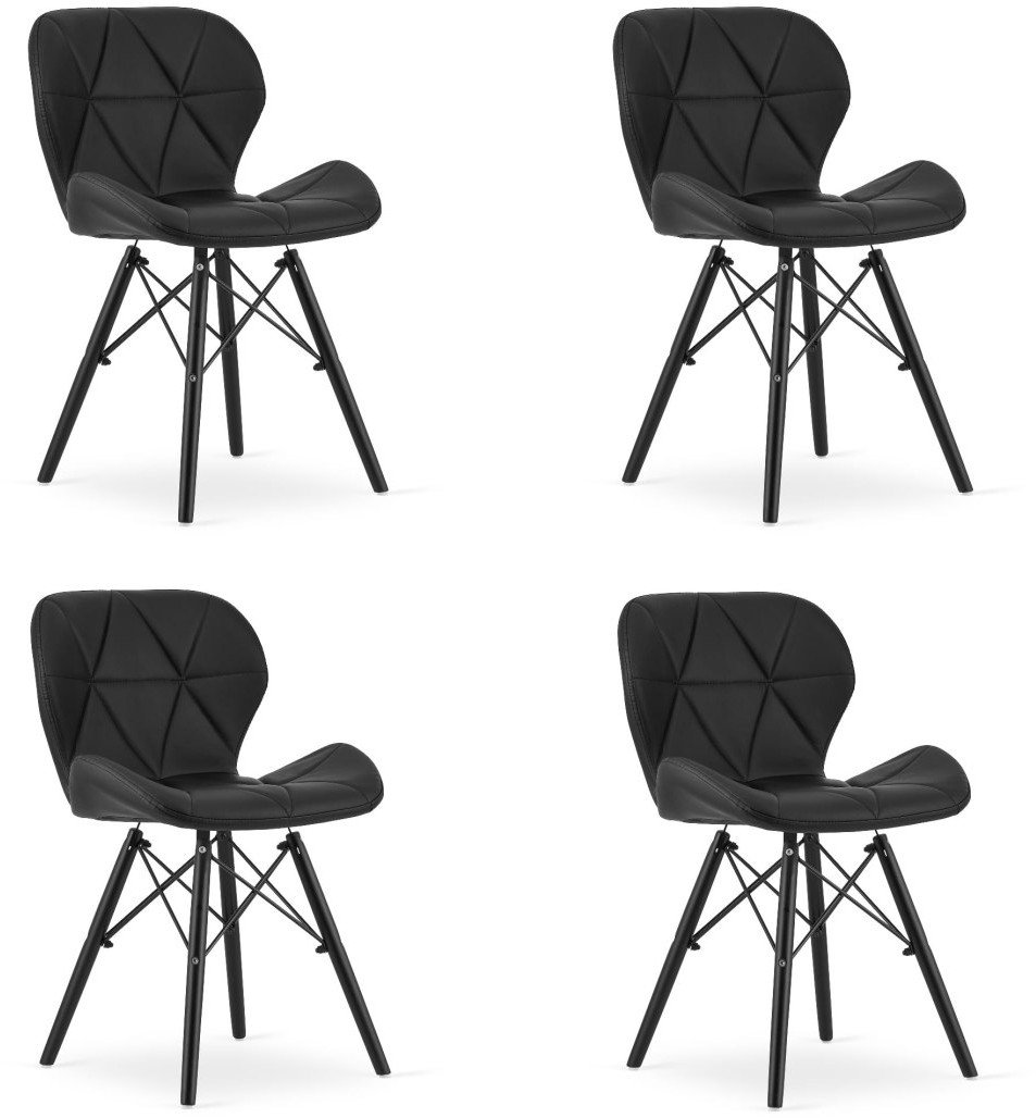 Leobert Krzesło LAGO - czarne / nogi czarne x 4