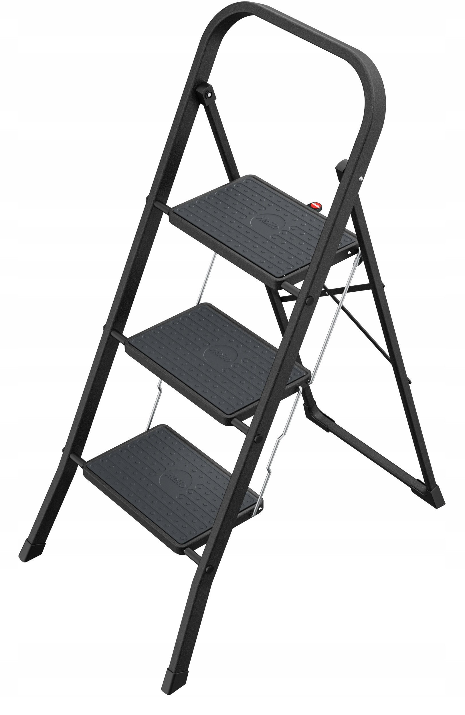 Folding stepladder K44 StandardLine / steel / 3 steps safety handle / black 4007126241733