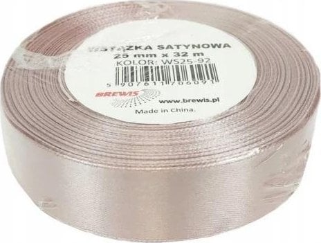 Wstążka satynowa pudrowy róż 25mm x 32m