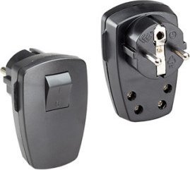 Bachmann BACHMANN wtyczka z uziemieniem, czarny płaski rocker 2-p