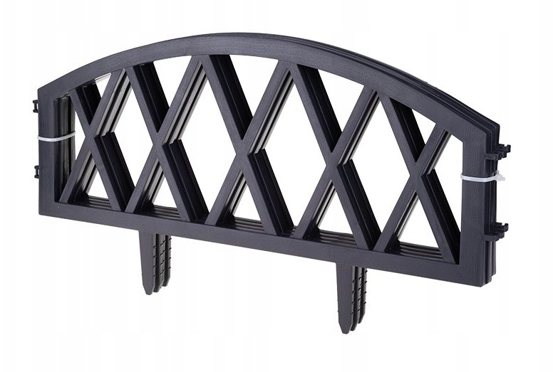 Galicja Płotek ogrodowy antracytowy modułowy 4 elementy plastikowy 58,5x32 cm