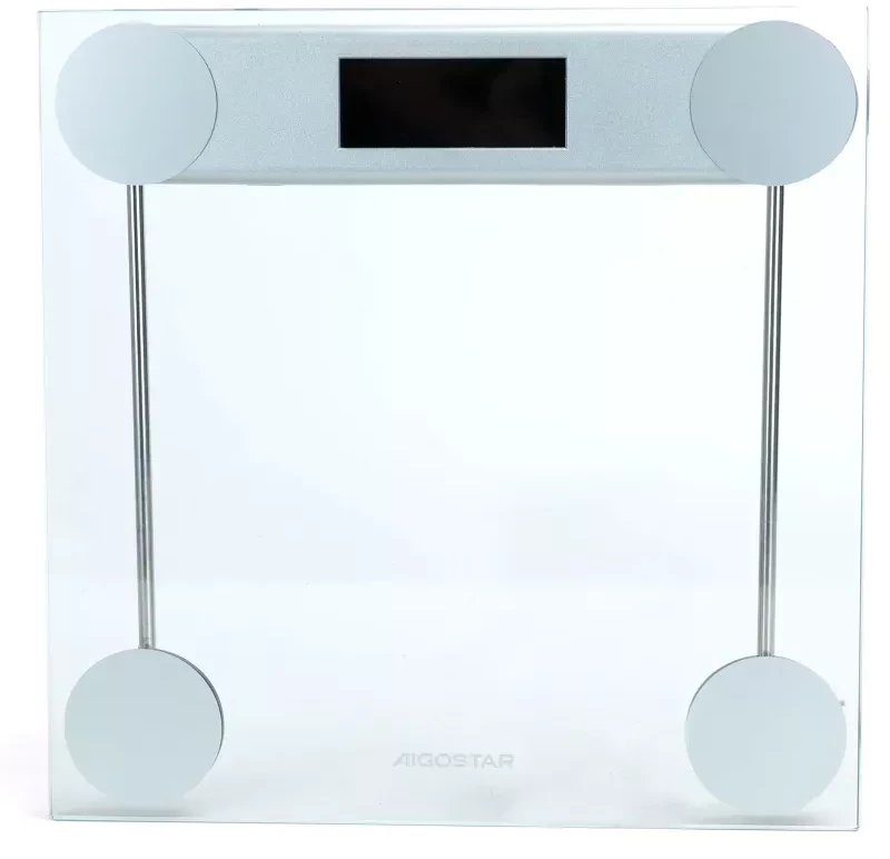 Waga łazienkowa Aigostar Waga łazienkowa do 180kg z przezroczystą szklaną taflą 28x28cm i lcd