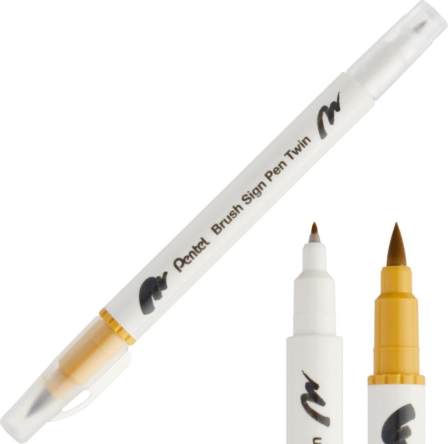 Pentel Pisak Brush Dwustronny Złota Orcha SESW30C-T123