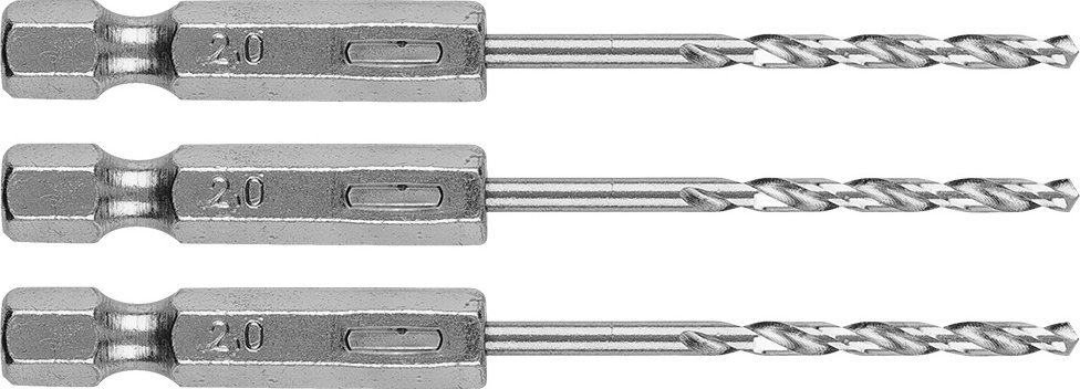 Wiertło Graphite Wiertło do metalu Hex 2.0 mm, 3 szt.