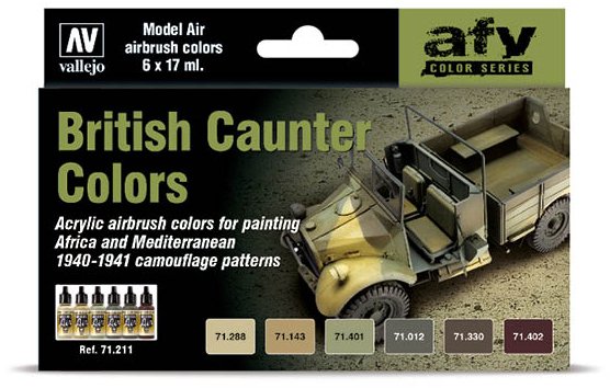 Vallejo Vallejo: 71.211 - Model Air - AFV - British Caunter Colors (6x17 ml)