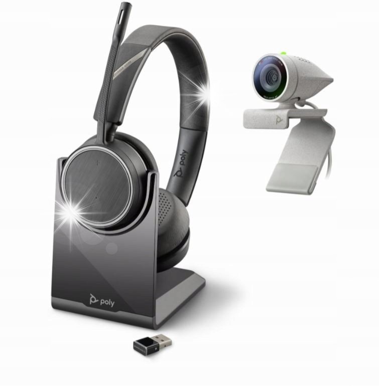 Słuchawki Słuchawki bezprzewodowe Plantronics Voyager 4220 UC + Poly Studio P5 Kit