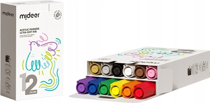 Stnux Mideer Markery Akrylowe 12 szt MD1259