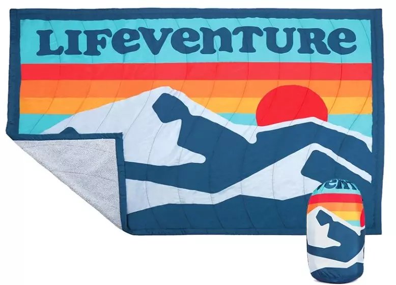 Lifeventure Koc podróżny Fleece Lined Blanket - Niebieski
