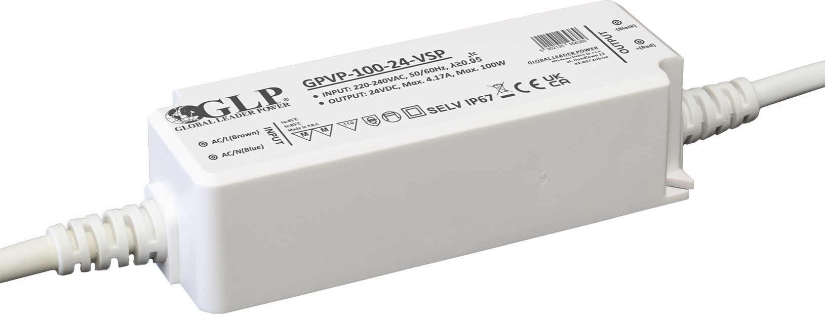GLP LED Driver CV 24V/100W IP67 PFC Plastic case (5902135164389)