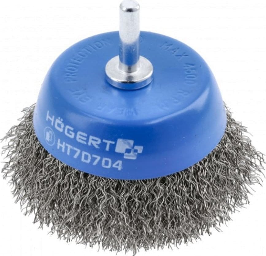 Högert Technik Szczotka czołowa z trzpieniem 75 mm, drut ze stali nierdzewnej 0.3 mm