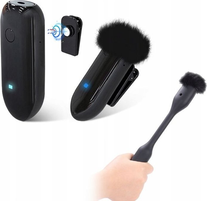 Mikrofon LensGo Mikrofon Krawatowy Bezprzewodowy 3,5mm Zasięg 80m + Uchwyt Ręczny LENSGO / 318C