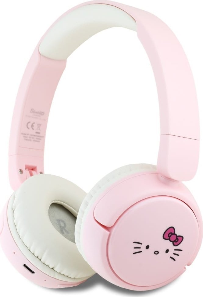 Słuchawki HelloKitty Słuchawki nauszne Hello Kitty Face Logo Bluetooth różowy