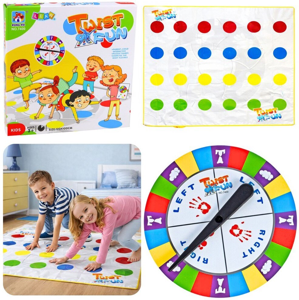 LeanToys Gra Zręcznościowa Ruchowa Rodzinna Twist Fun Mata Koło Losujące EDUKAMP