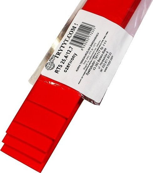 Trytyt 5x Koszulka termokurczliwa RTS 25,4/12,7 czerwona