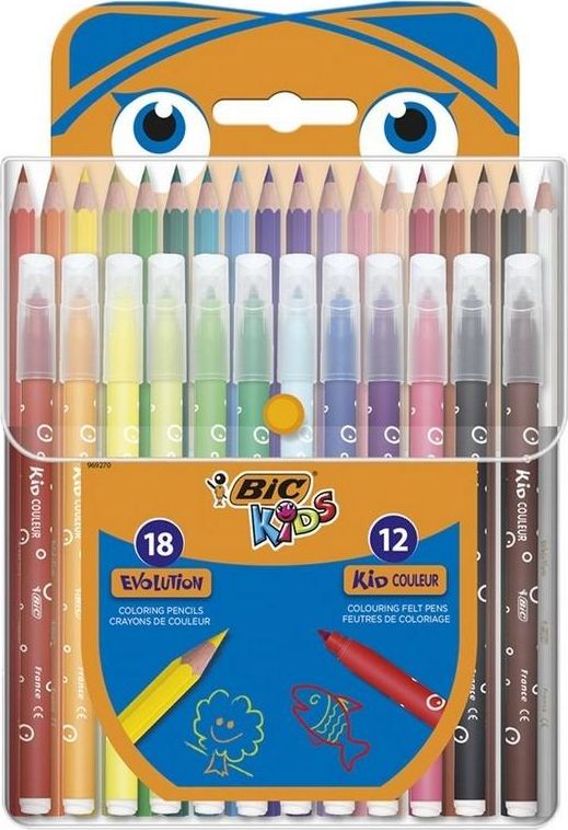 Bic Zestaw kredki 2w1 + flamastry BIC