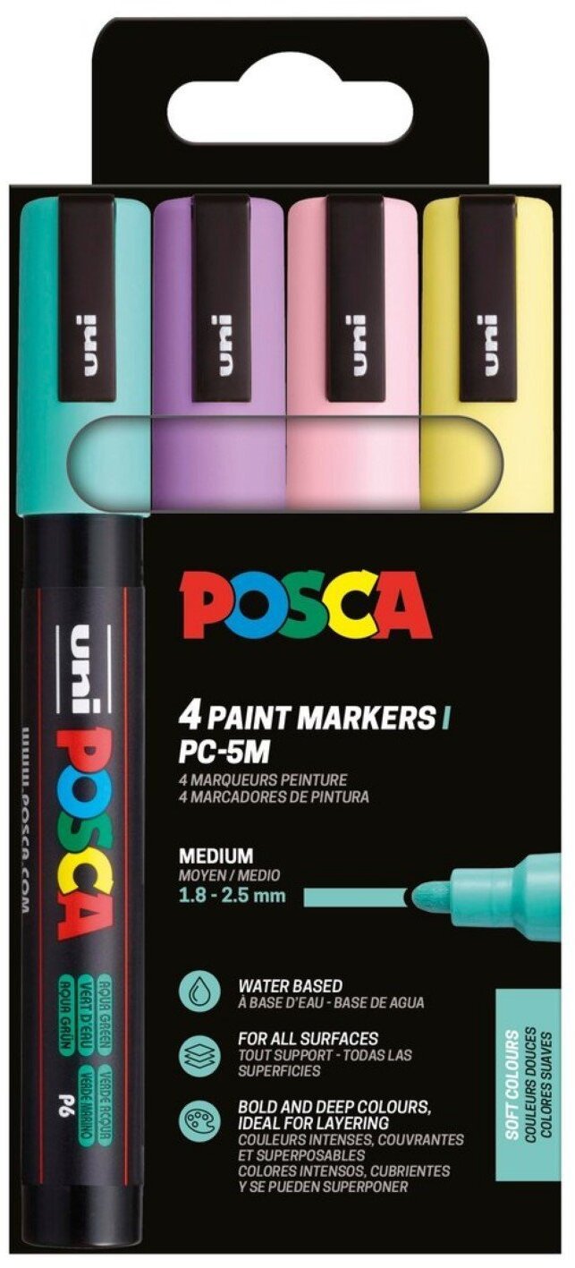 Posca POSCA PC-5M 4 szt. Pastelowe kolory