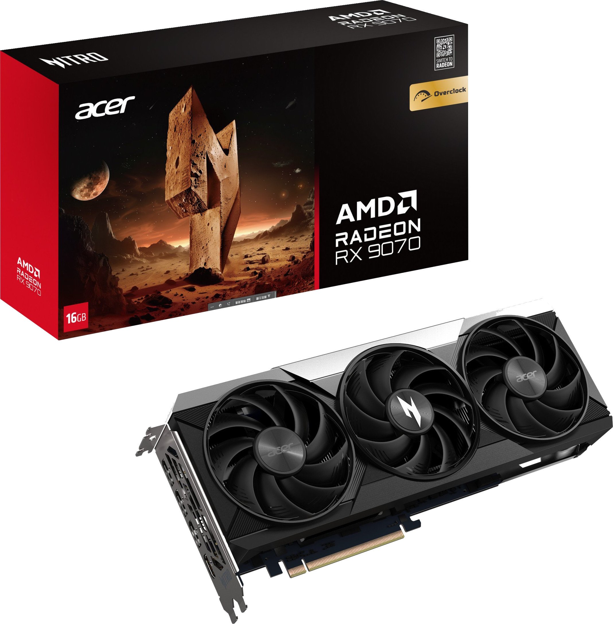 Karta graficzna Acer Nitro Radeon RX 9070 OC 16GB GDDR6 (DP.Z4EWW.P01)