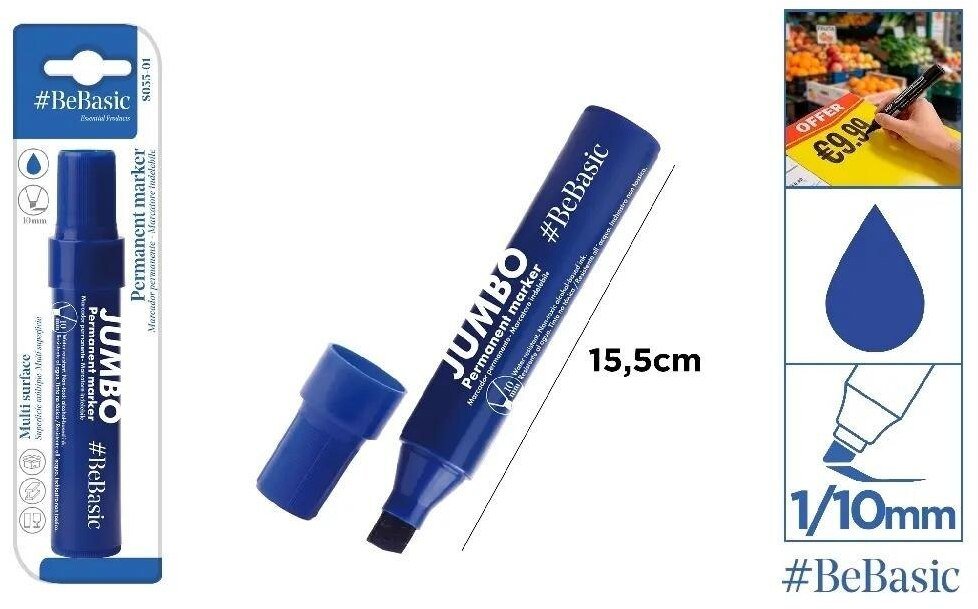 Lean Marker permanentny jumbo niebieski 1/10mm EDUKAMP (8435721033105)