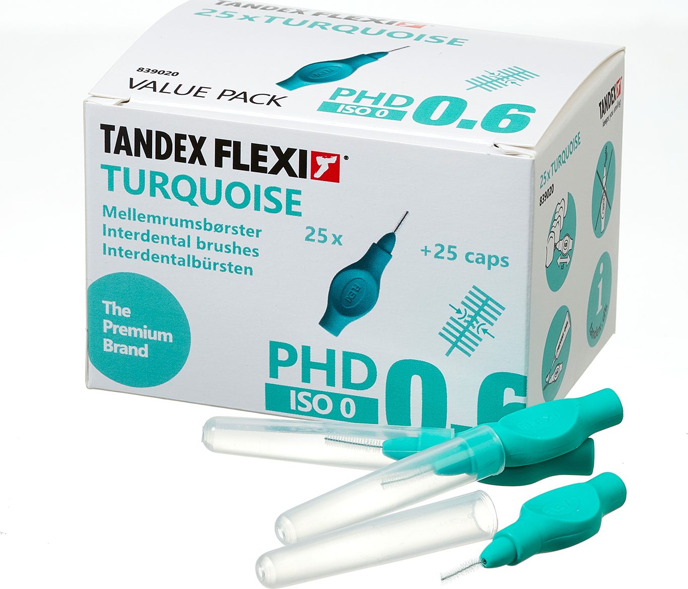 Tandex (25 szt.) szczoteczek Flexi X-micro Turkusowy (morski)