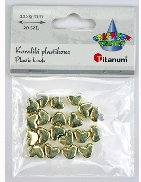 Teka Koraliki plastikowe lustrzane serca 12x9mm 20szt