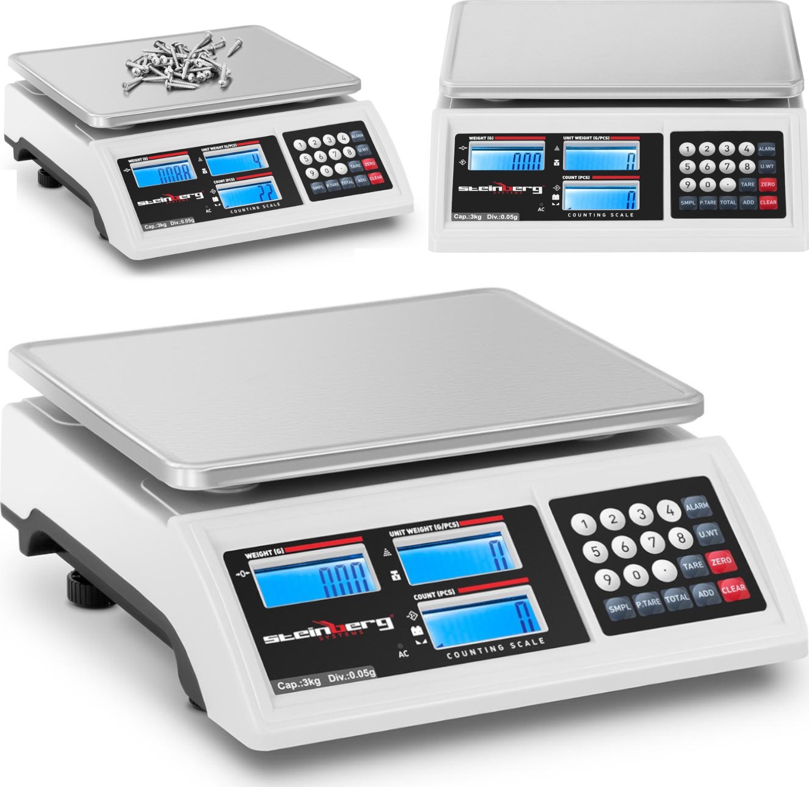 Steinberg Waga sklepowa handlowa licząca LCD RS232 3000 g / 0.05 g Waga sklepowa handlowa licząca LC...