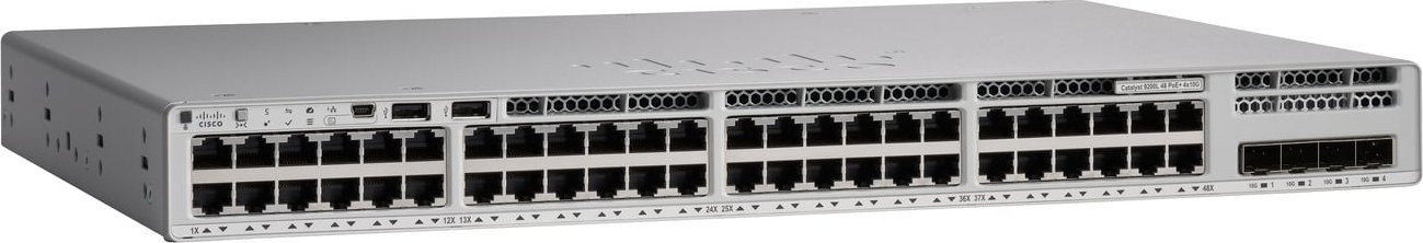 Switch Cisco Cisco C9200L-48PXG-4X-A łącza sieciowe Zarządzany L2/L3 Gigabit Ethernet (10/100/1000) Obsługa PoE Szary