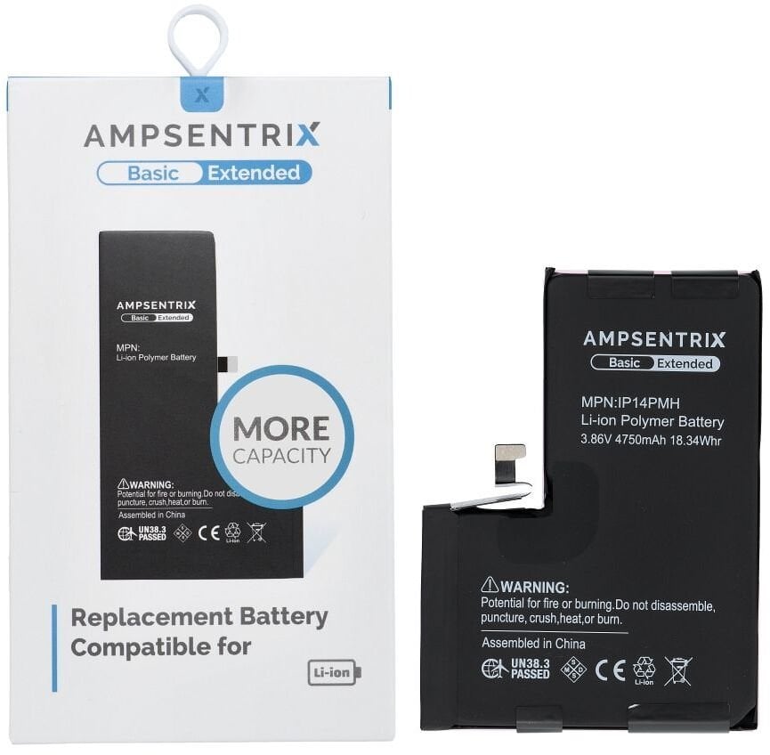 AmpSentrix Basic bateria do iPhone 14 Pro Max (zwiększona pojemność)