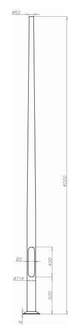 ROSA Słup aluminowy SAL-4/B60 (42102)