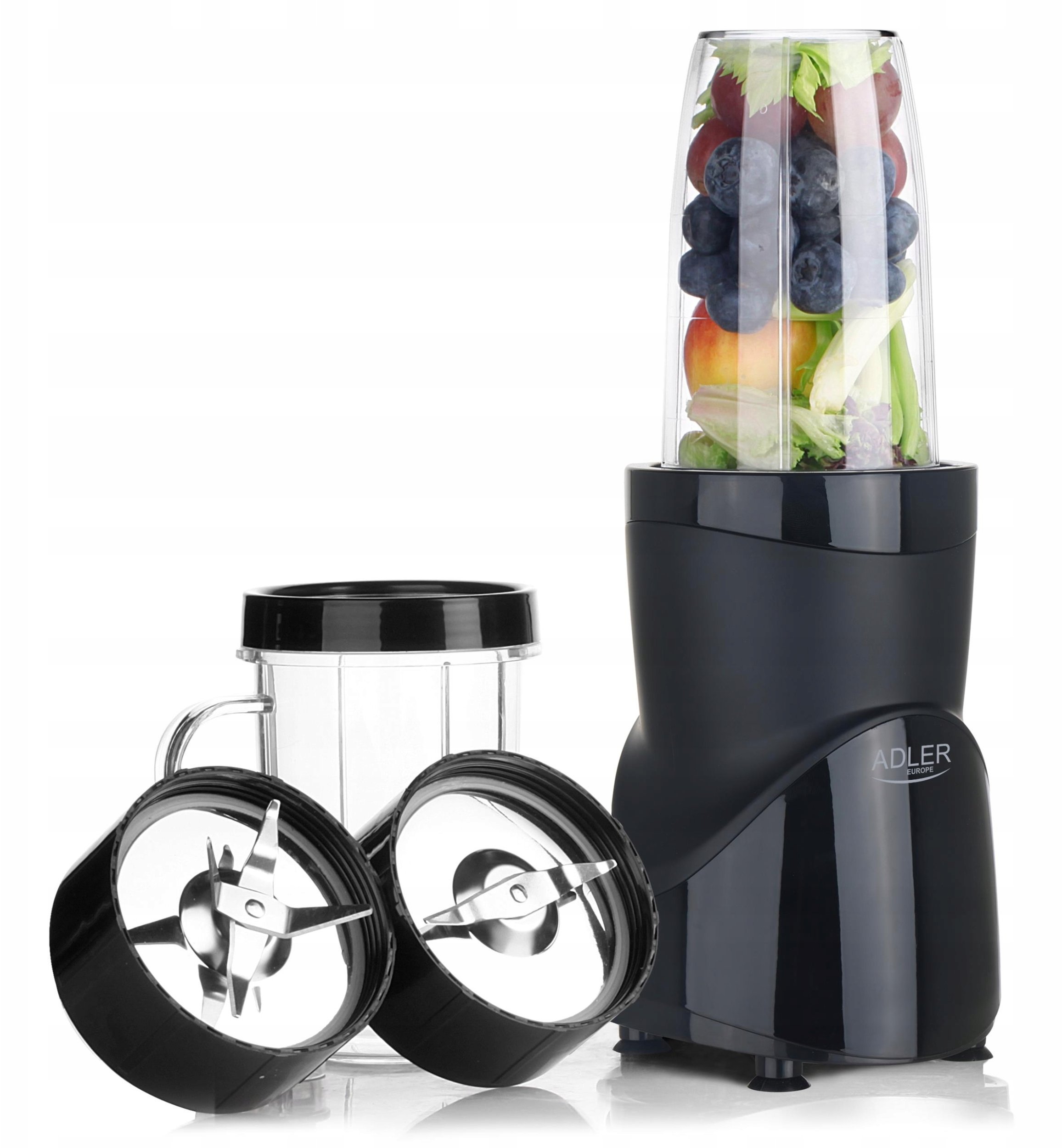 Blender kielichowy Adler AD 4084 black Blender - Zestaw do Smoothie