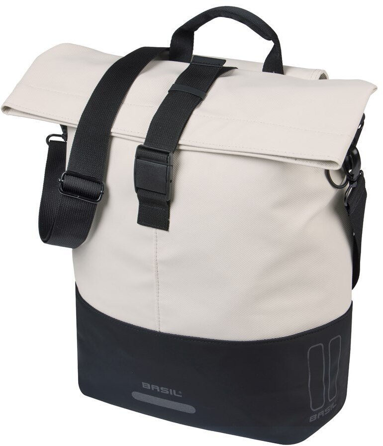 Basil Sakwa pojedyncza BASIL COVE BICYCLE SHOPPER 14-16L, MIK Hooks, off-white/black