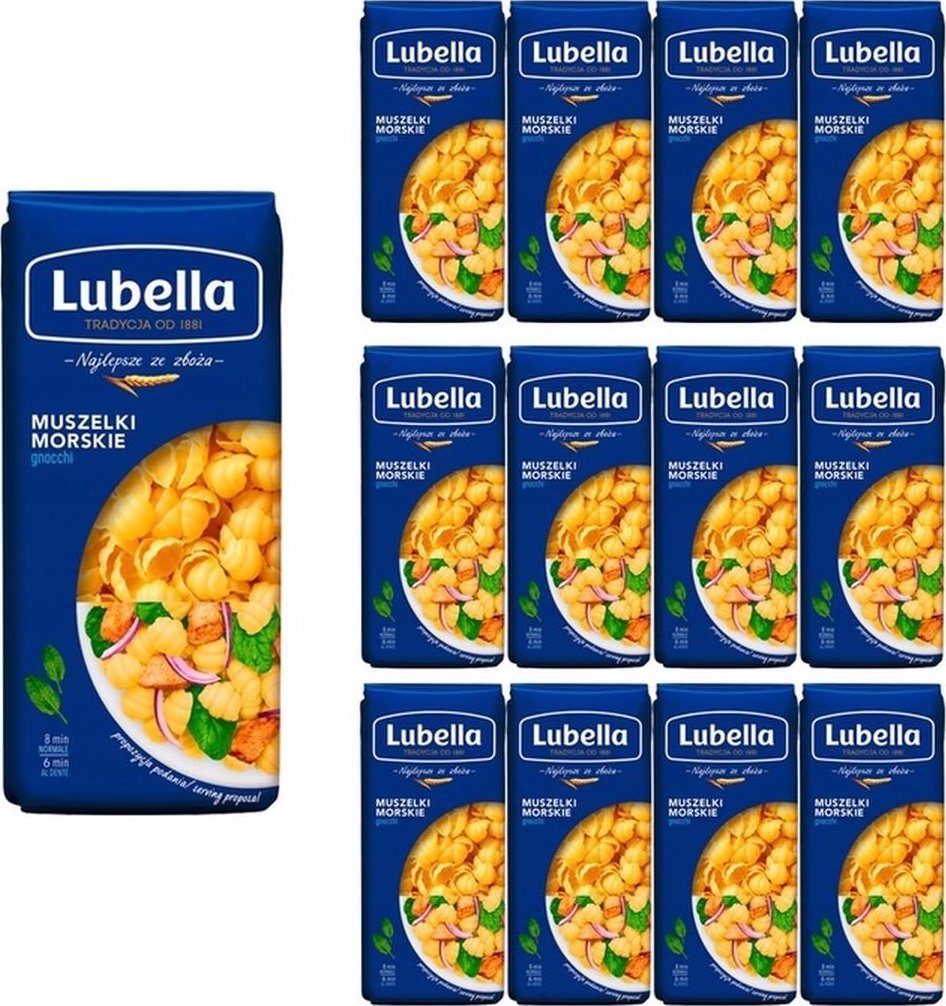 Lubella Makaron muszelki morskie 400 g x 12 sztuk