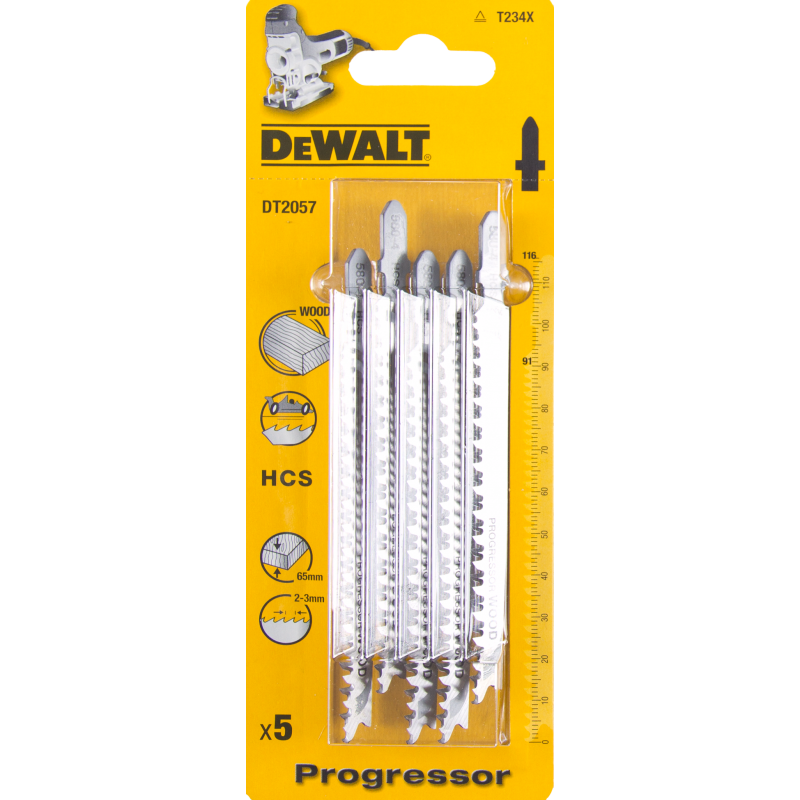 Dewalt Brzeszczoty do wyrzynarek typ T HCS116x91mm 5szt. do drewna DT2057