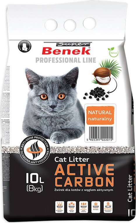 Żwirek dla kota Super Benek z Aktywnym Węglem 10 L