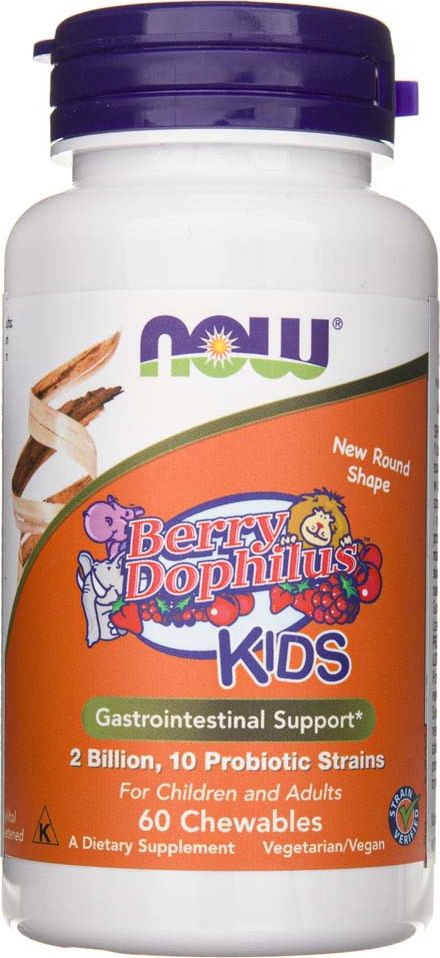 NOW Foods Now Foods BerryDophilus Kids - 60 tabletek