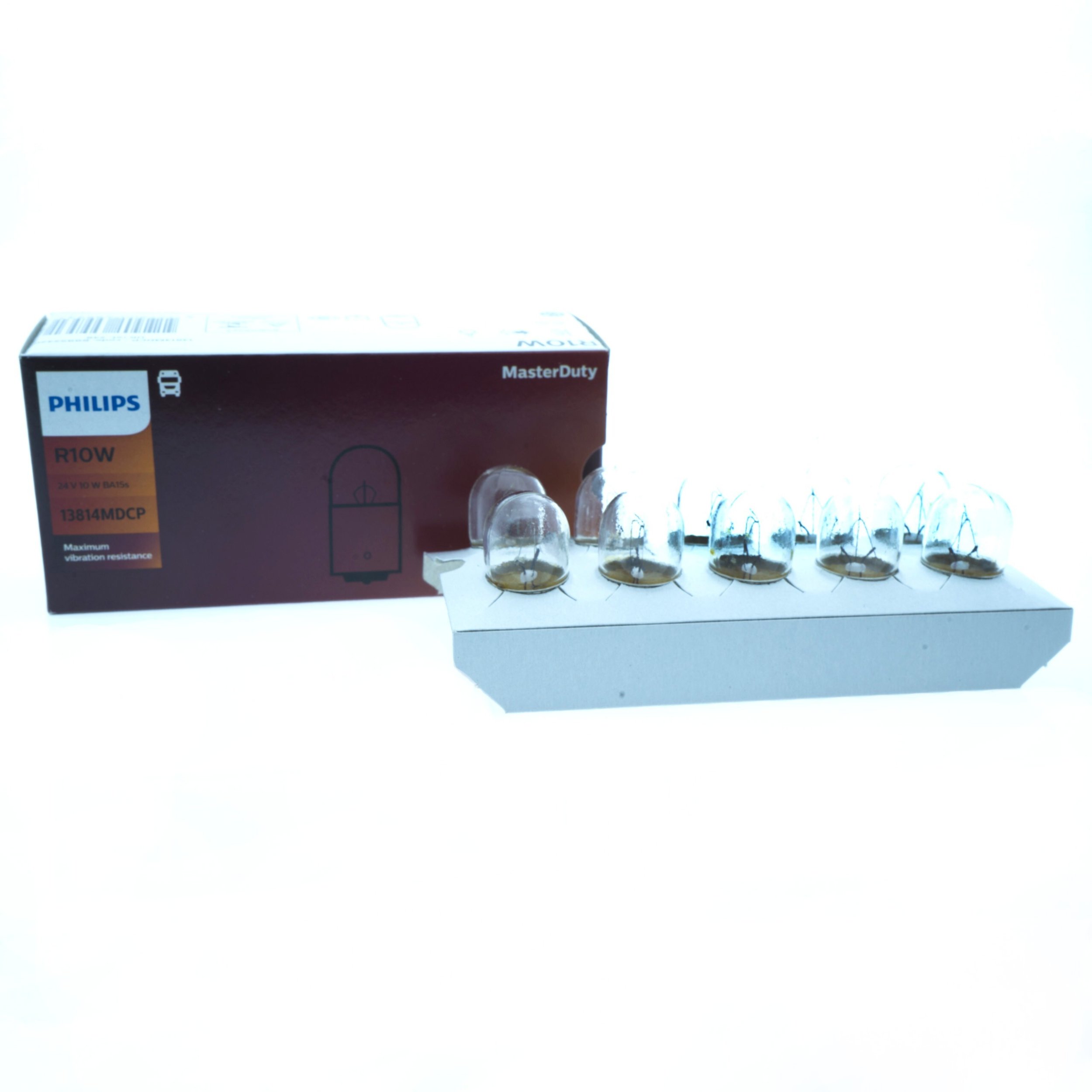 Philips PHILIPS ŻARÓWKA R10W BA15S DO WNĘTRZA POZYCYJNE COFANIA 10W ZESTAW 10 SZTUK