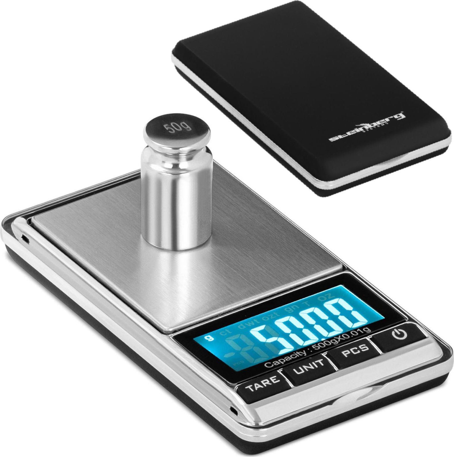 Steinberg Waga precyzyjna jubilerska kieszonkowa zliczanie sztuk LCD 500 g / 0.01 g Waga precyzyjna ...