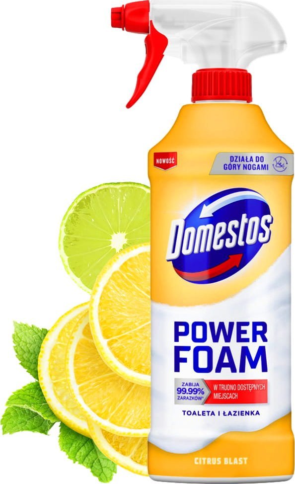 Domestos Power Foam Piana Do Mycia Toalety i Łazienki Citrus Blast 435ml