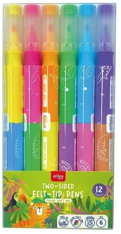 Easy Stationery Mazaki warstwowe dwustronne 12 kolorów EASY