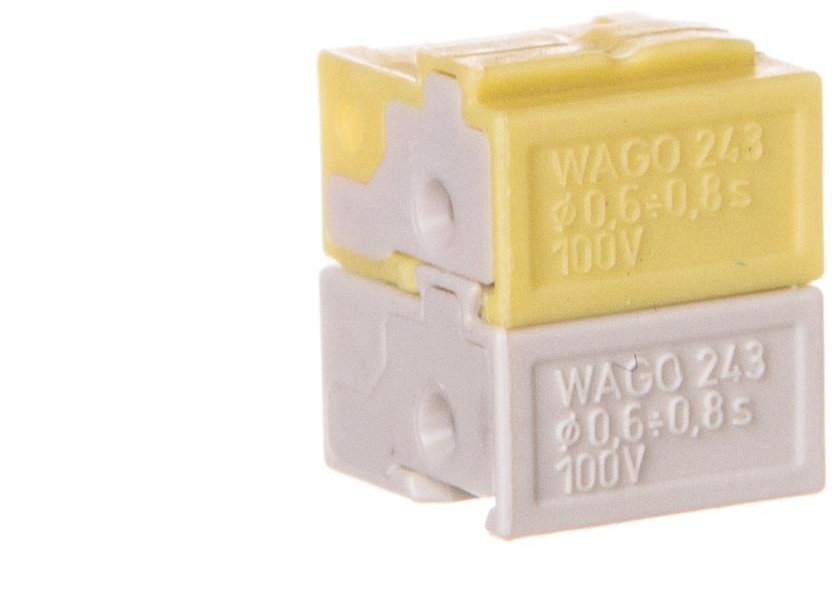 Wago Złączka do terminali sieciowych 4x 0,6-0,8mm2 jasnoszara / żółta 243-212 /50szt./