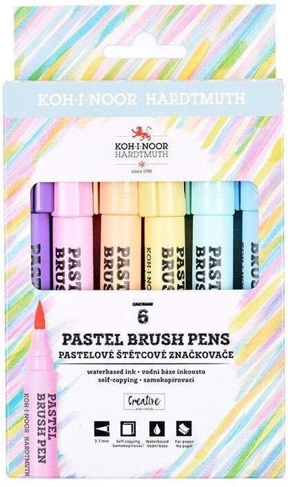 Koh I Noor Markery pędzelkowe pastel 6 kolorów