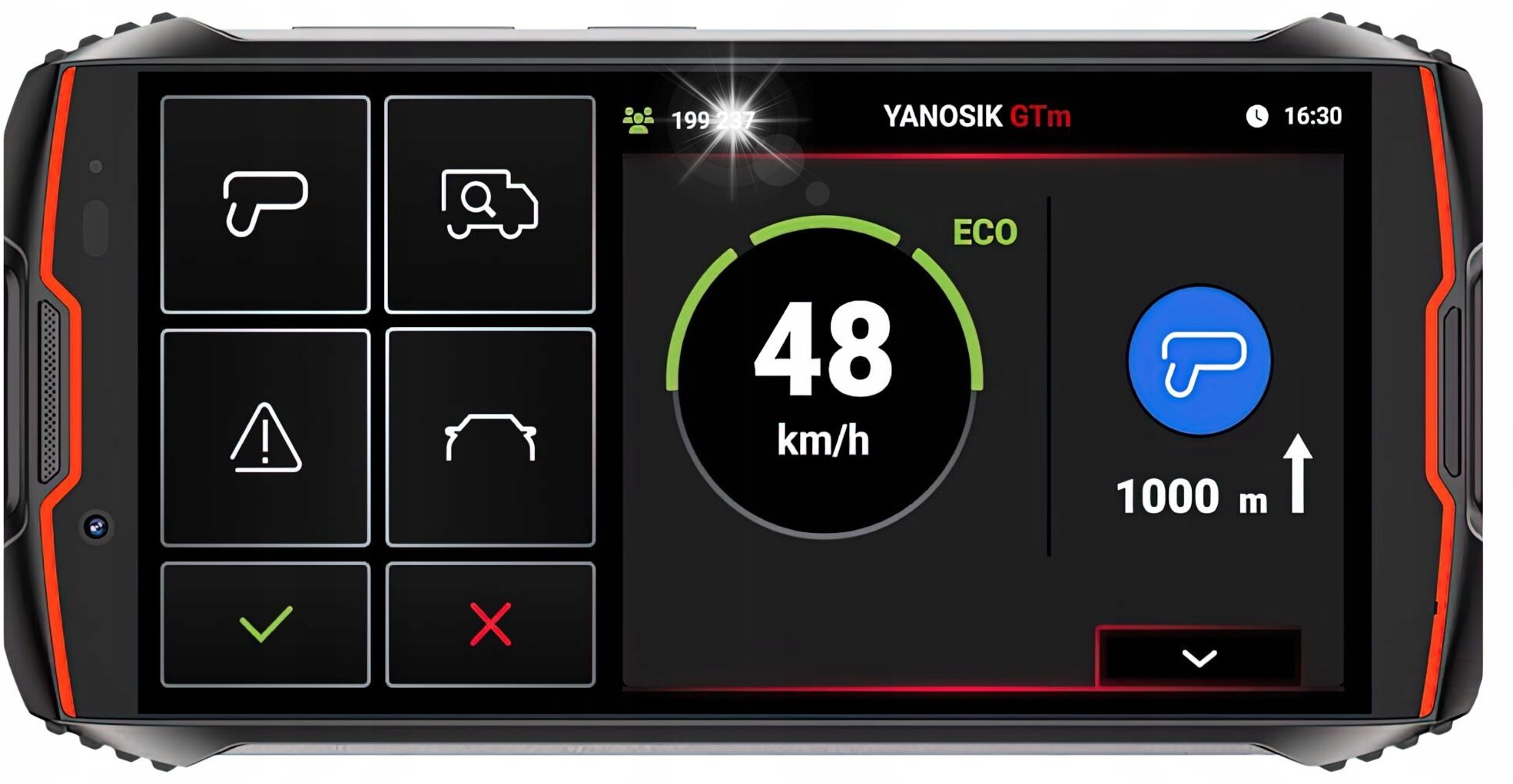 Nawigacja GPS Yanosik Komunikator drogowy Yanosik GTm dotykowy ekran